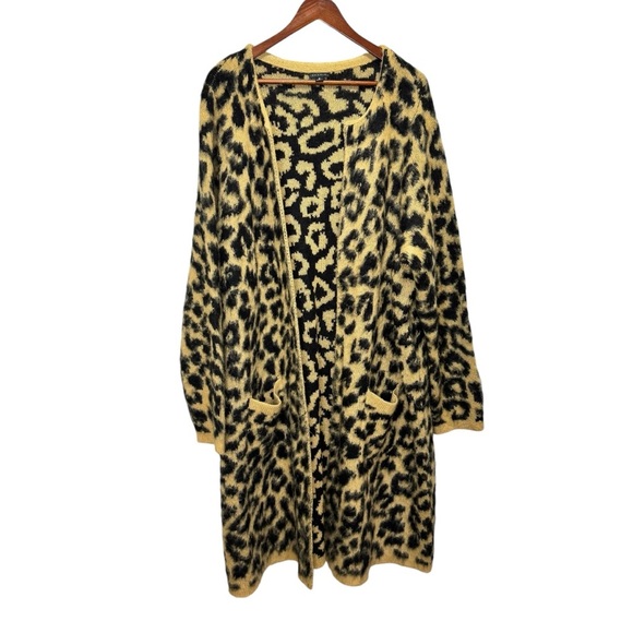 Torrid Leopard Brushed Duster Cardigan Size 4x Animal Print - Picture 3 of 15